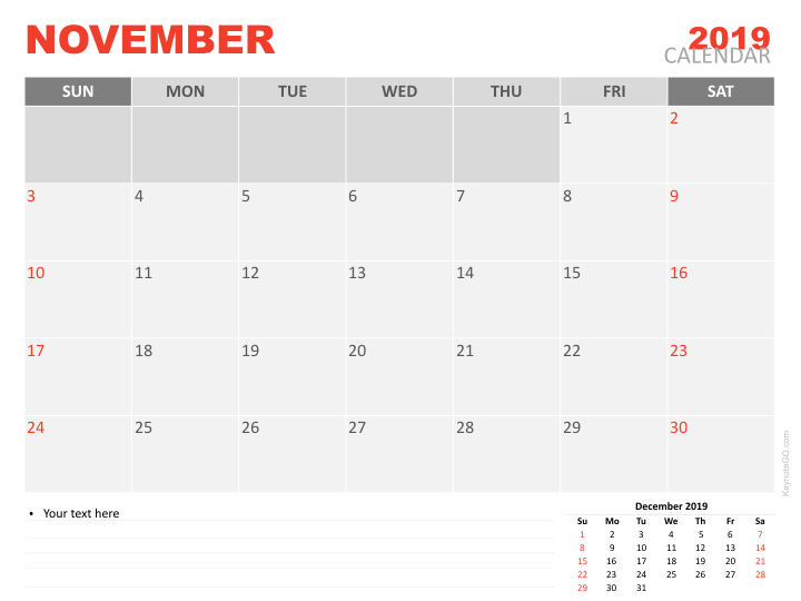 november 2019 calendar for keynote keynotego com calendar of november